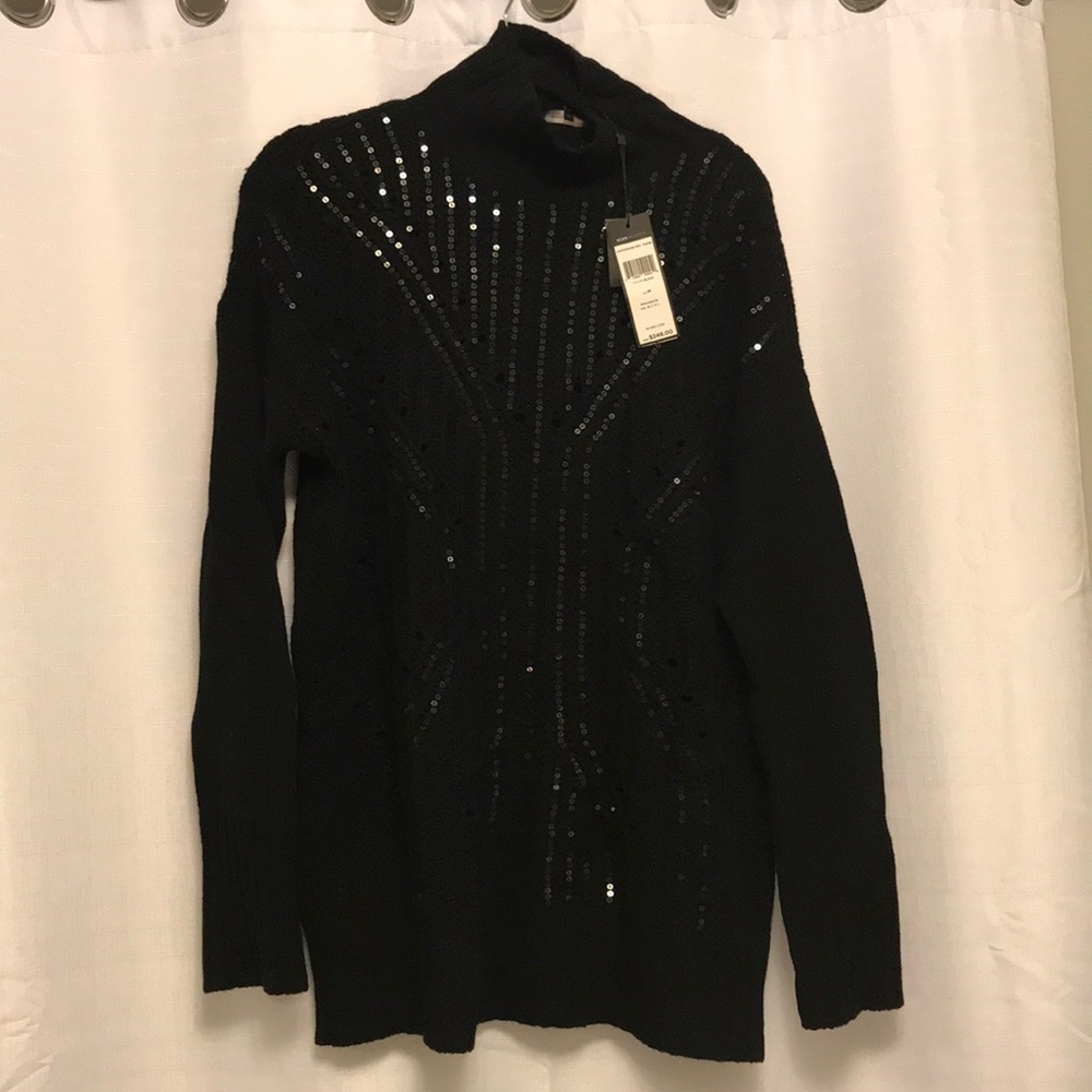 New BCBG sequin black wool sweater!!